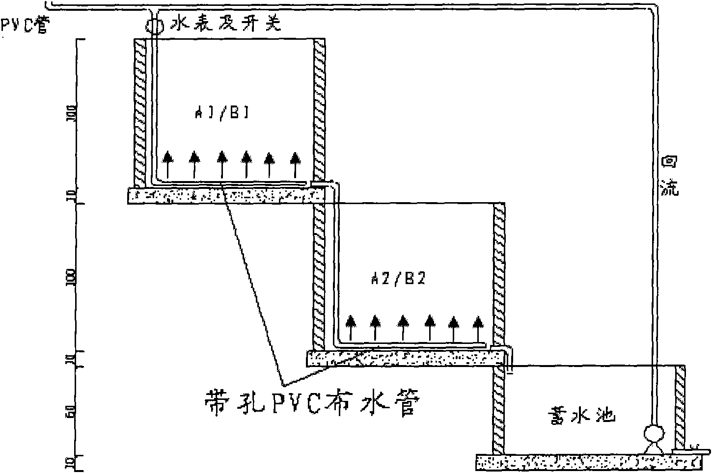 Method and system for treating sewage through composite tidal current artificial marsh