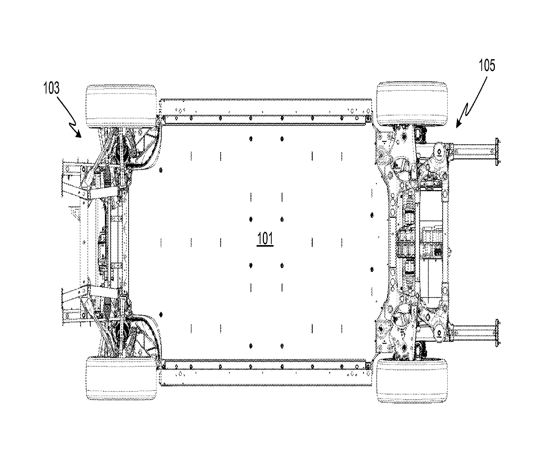 System for absorbing and distributing side impact energy utilizing an integrated battery pack