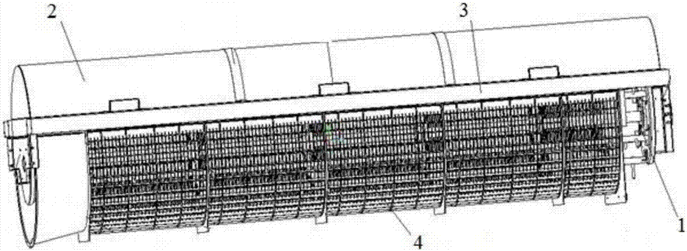 Negative-stiffness and longitudinal-axial-flow threshing cylinder of combined harvester