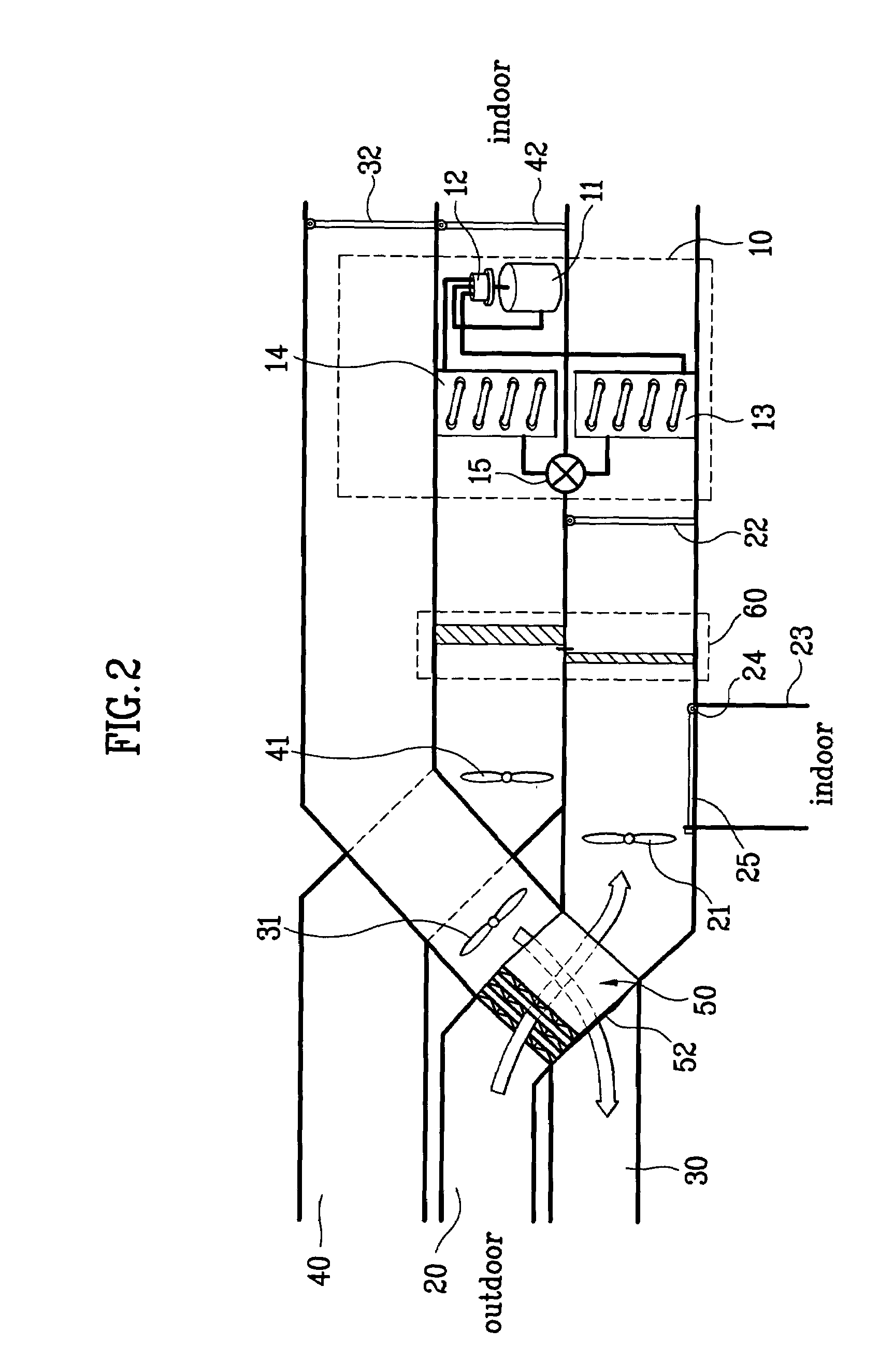 Combined ventilating and air conditioning system