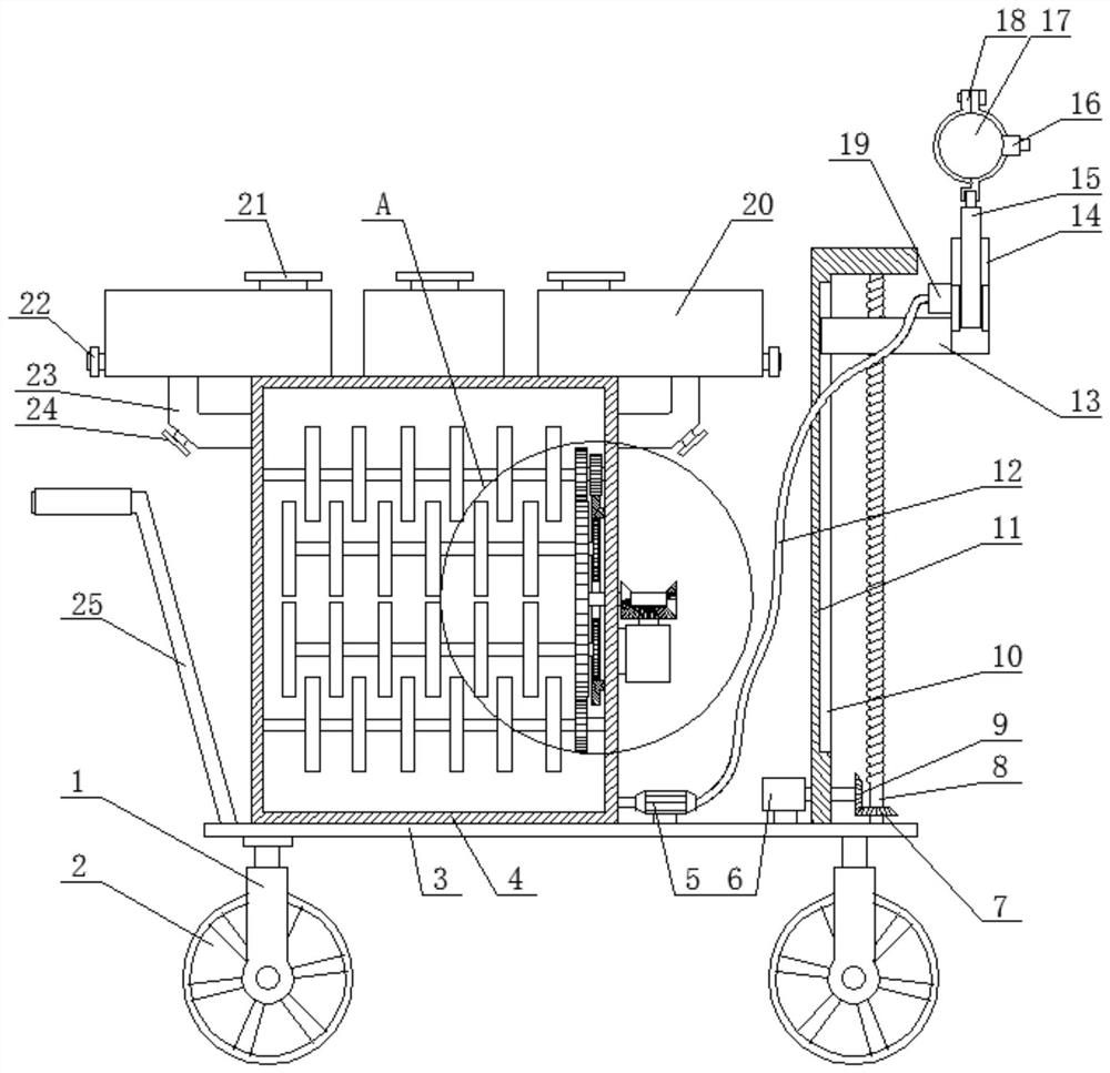 Agricultural pesticide applying device capable of uniformly spraying