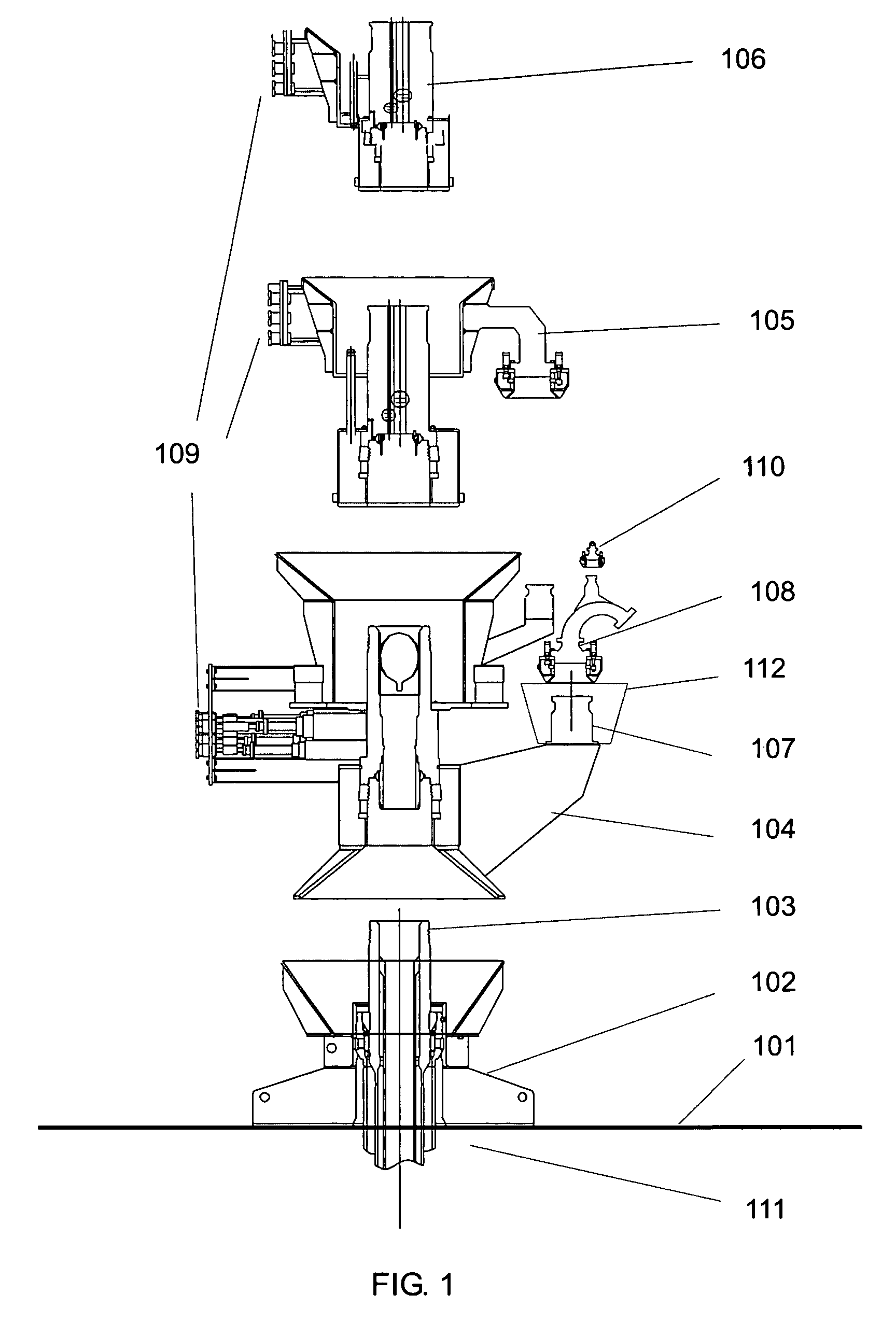 System for direct vertical connection between contiguous subsea equipment and method of installation of said connection