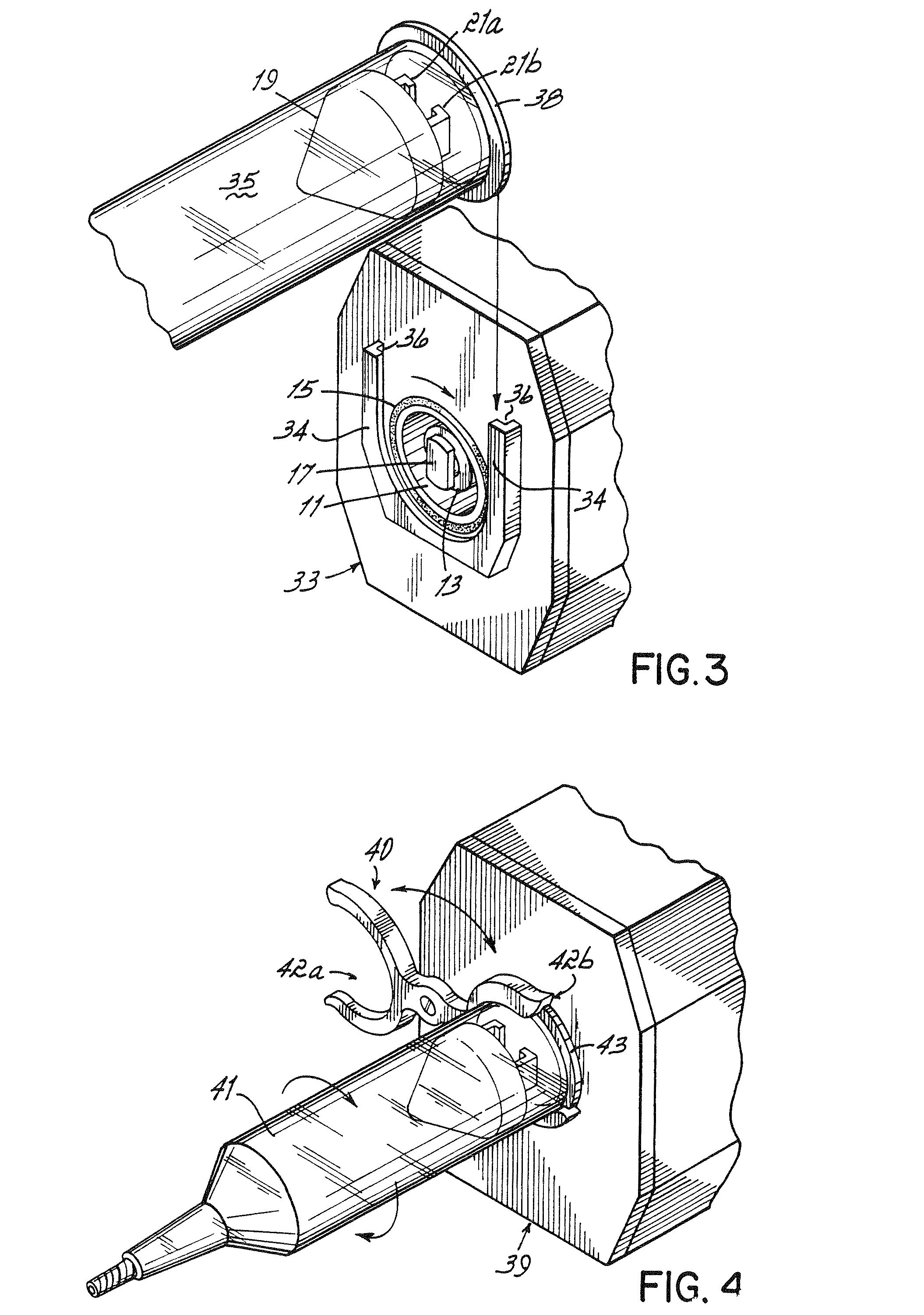 Front loaded medical fluid syringe mounting