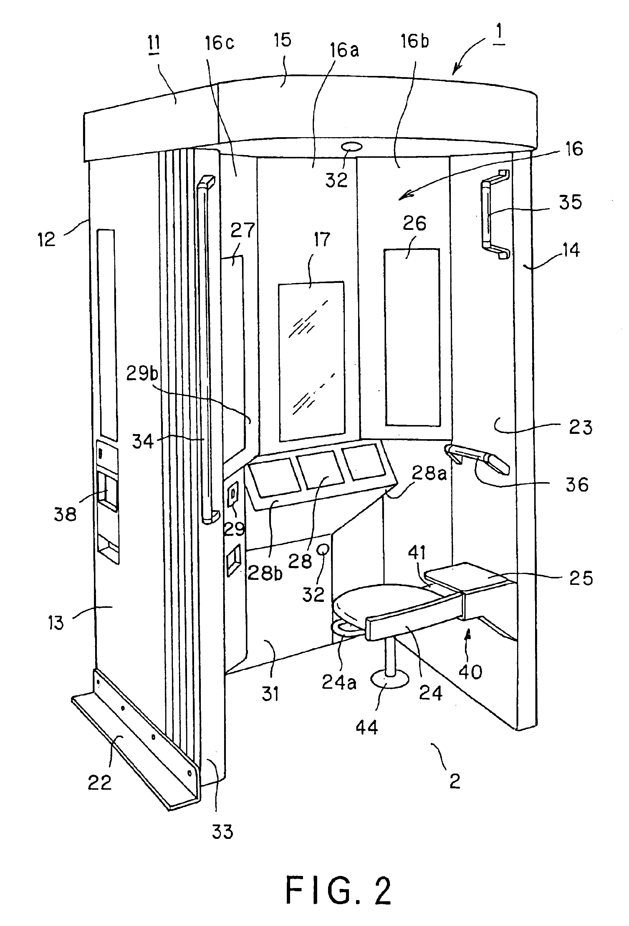 Photobooth with improved accessibility and optical characteristics