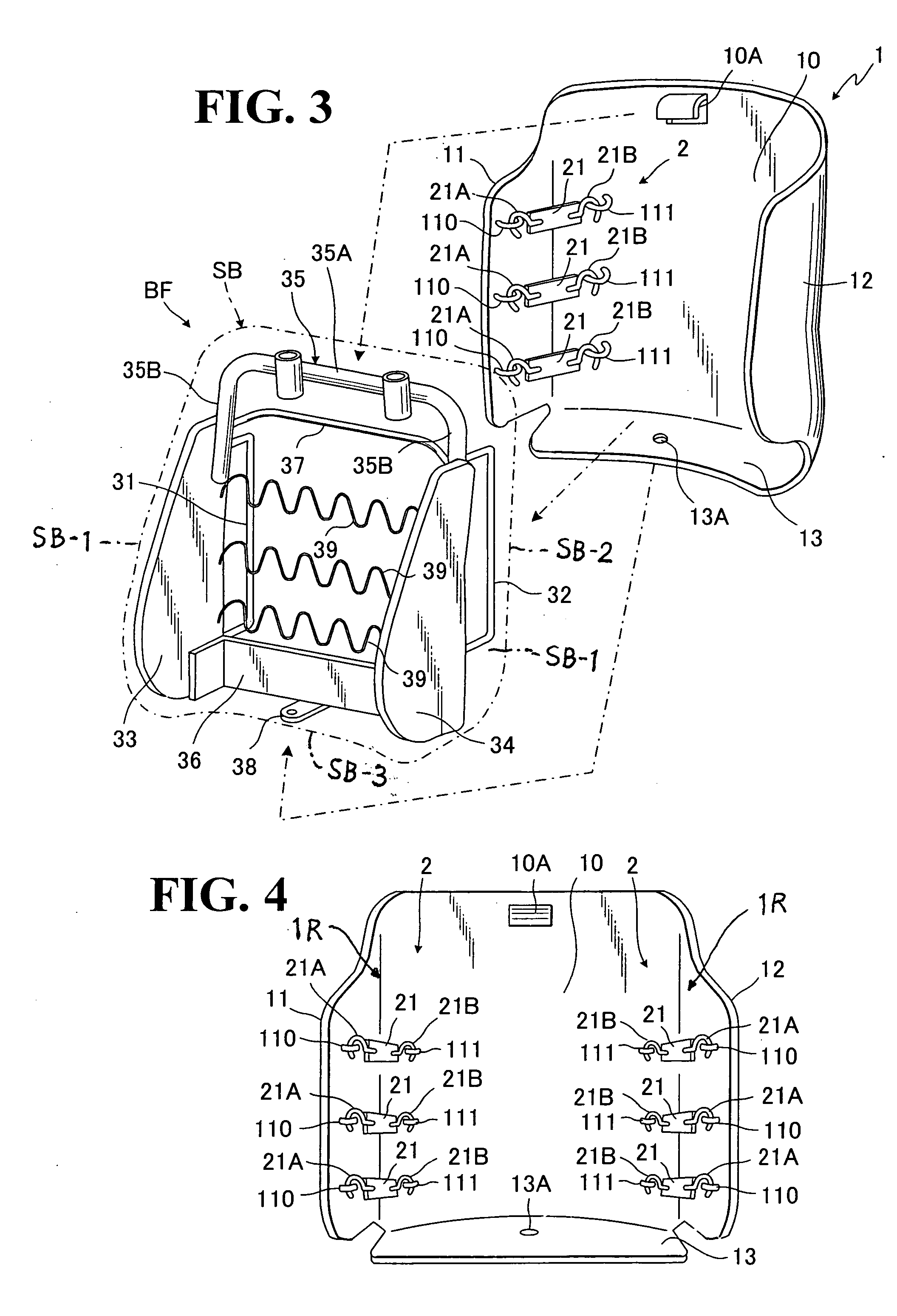 Seat back of automotive seat with back board