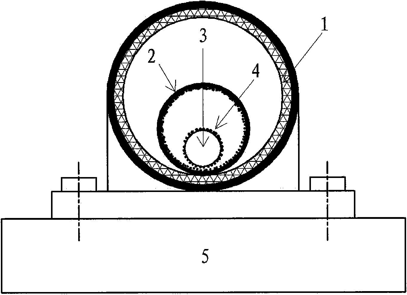 Particles-impact damper with elastic support