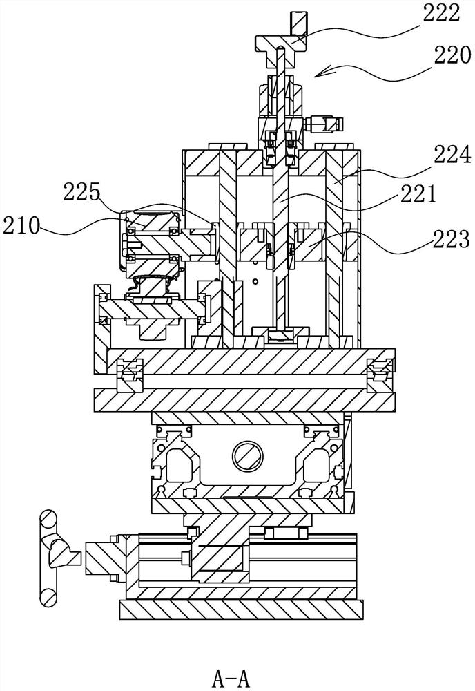 Position-adjustable front/side combined film pressing mechanism