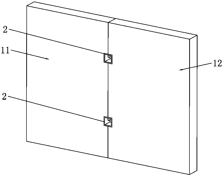 Fabricated-partition-wall connecting device and connecting method