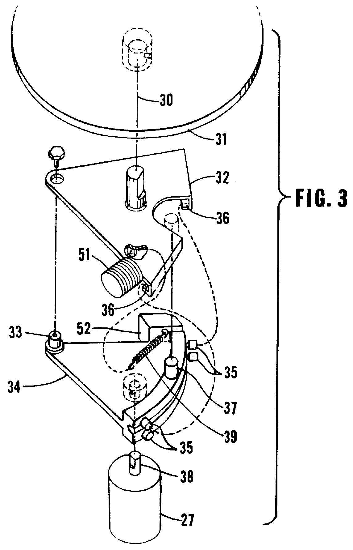 Self-actuated off-center subreflector scanner