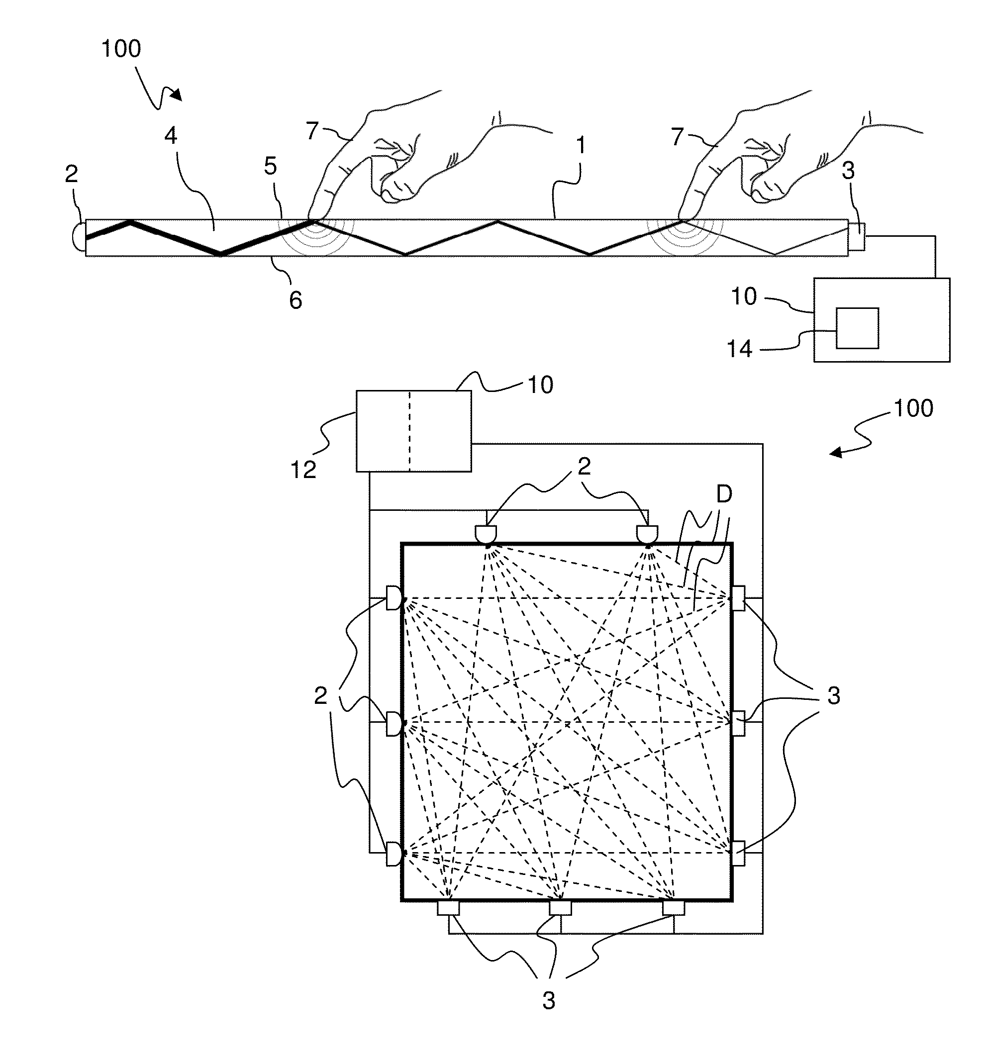 Touch determination by tomographic reconstruction