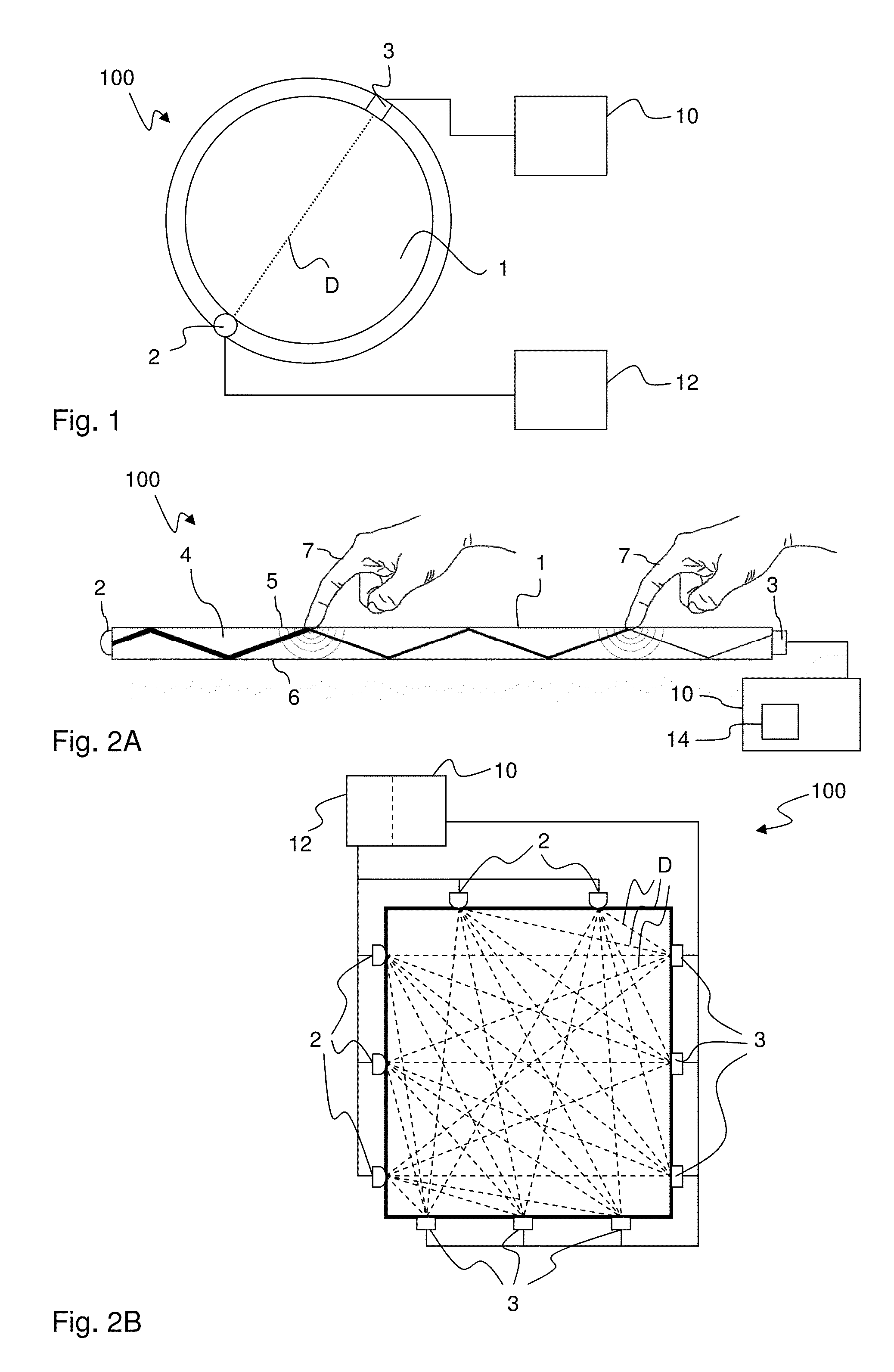 Touch determination by tomographic reconstruction