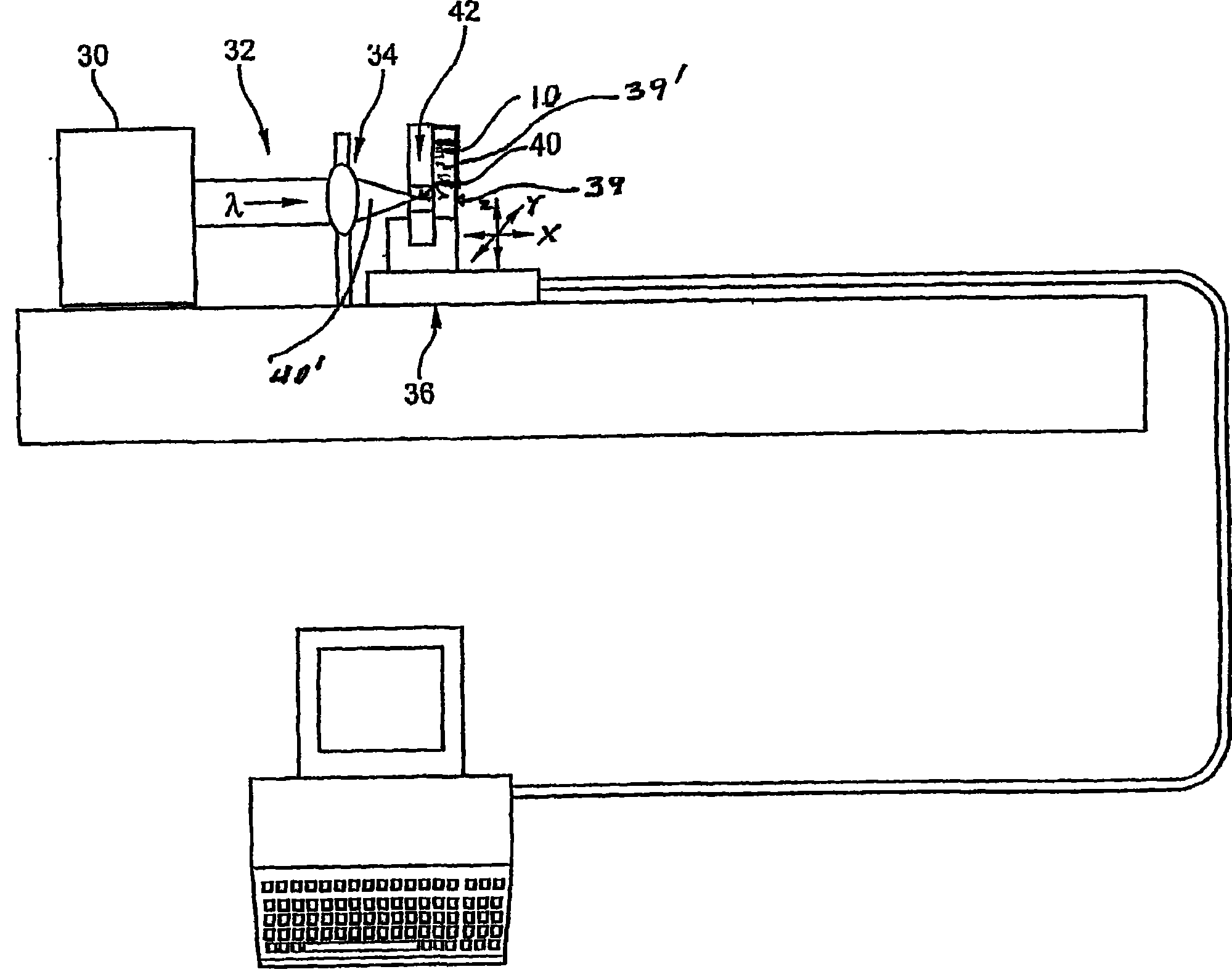 A method of making at least one hole in a transparent body and devices made by this method