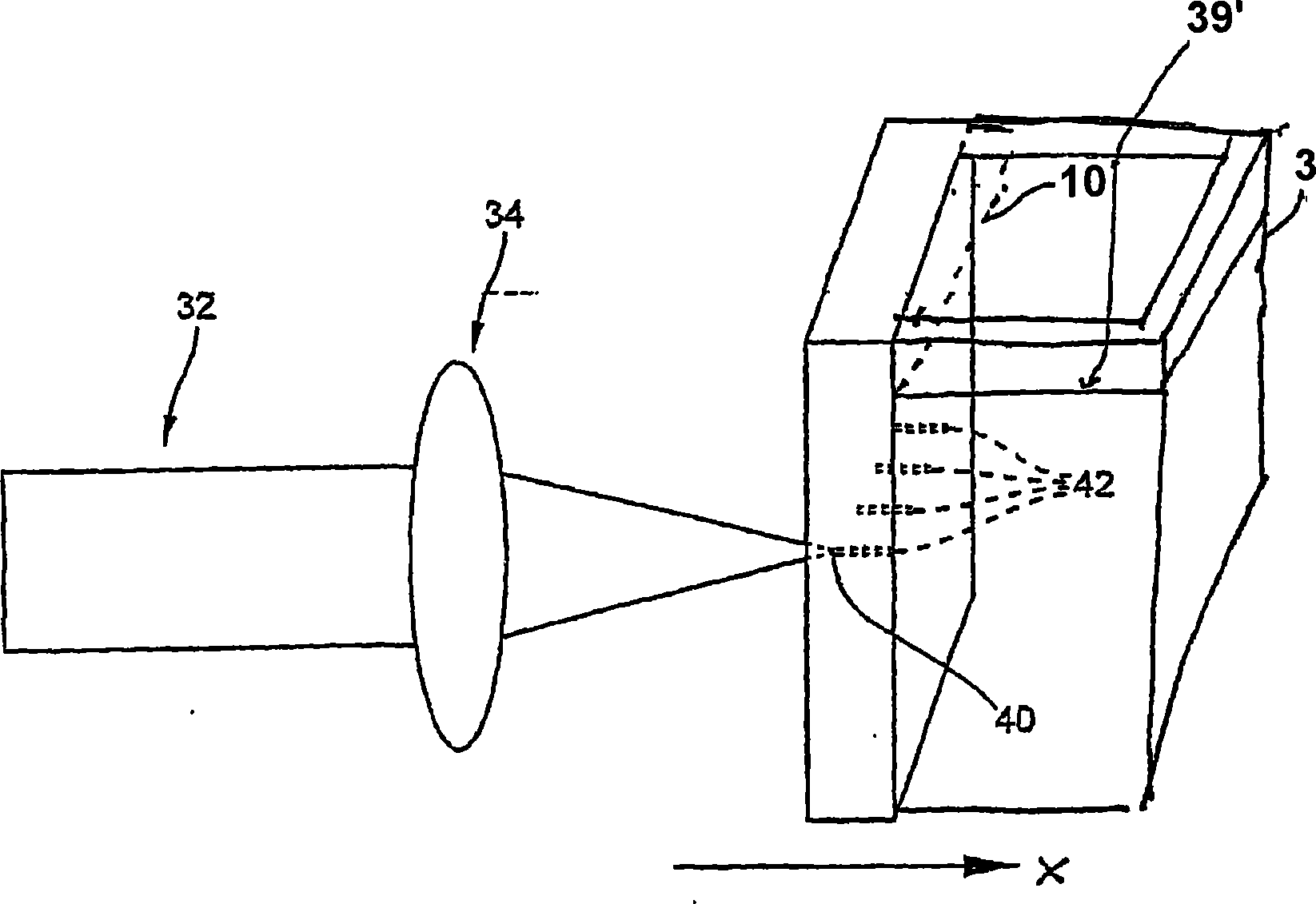 A method of making at least one hole in a transparent body and devices made by this method