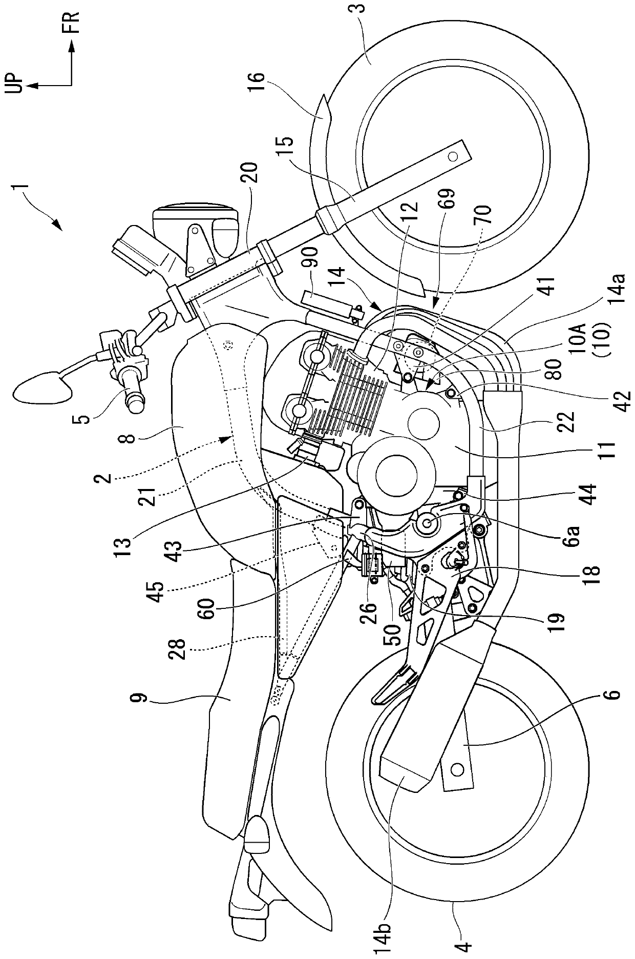 Saddle-riding-type vehicle canister arrangement structure