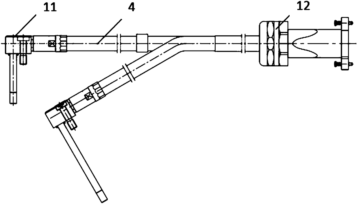 Temperature sensor connecting structure and connecting system