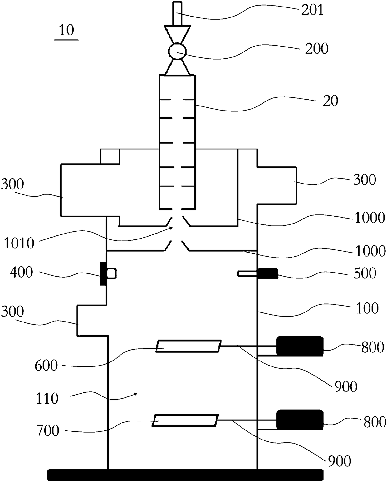 Aerodynamic lens focusing particle beam width and divergence angle detection device