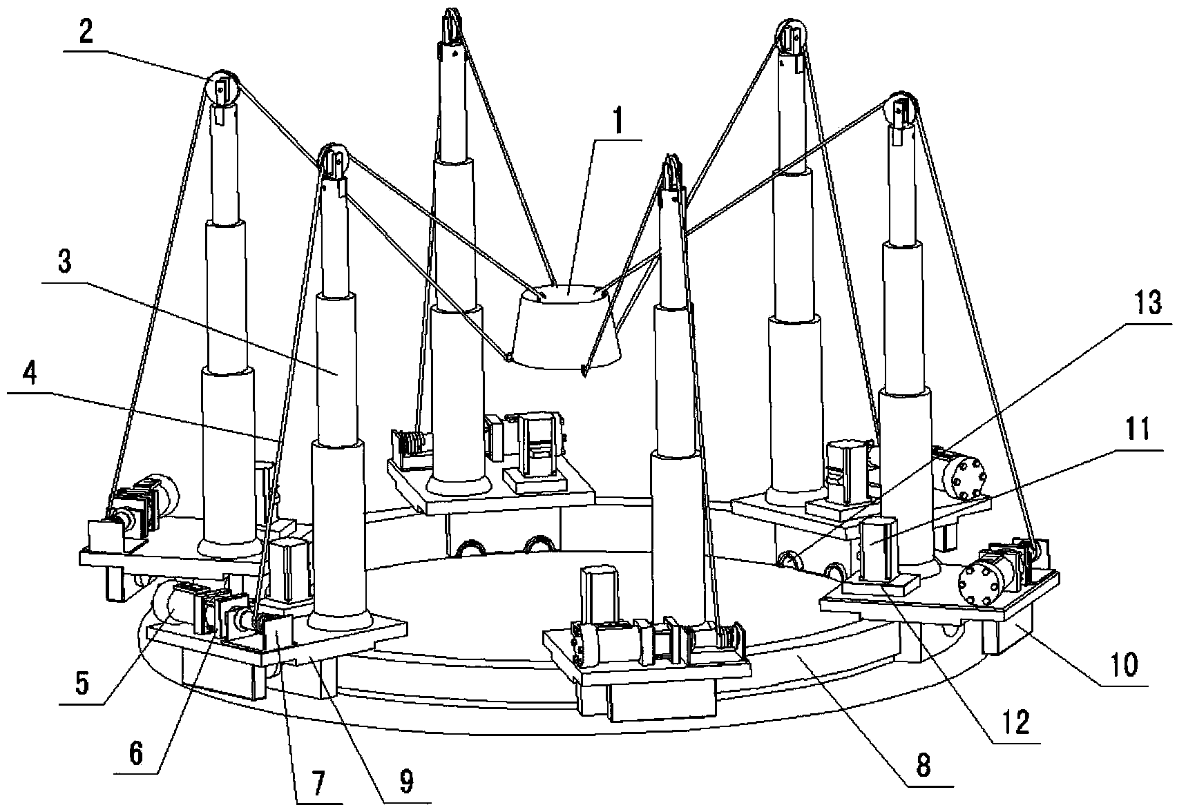 Modularized reconstructible soft rope parallel mechanism experiment platform