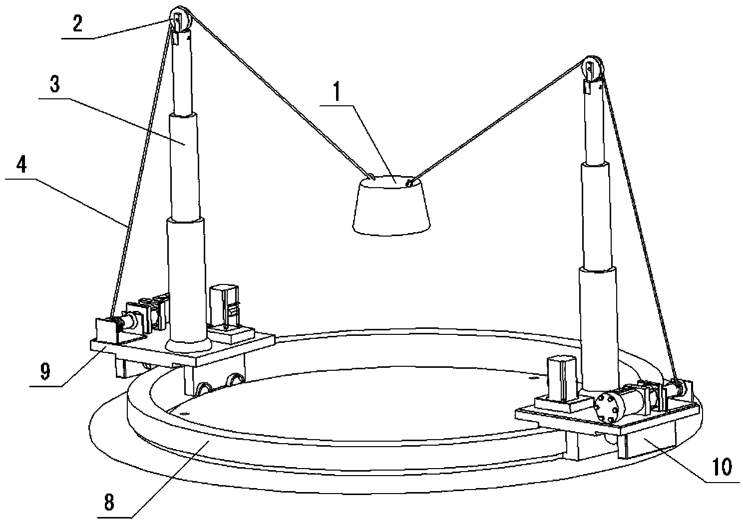 Modularized reconstructible soft rope parallel mechanism experiment platform