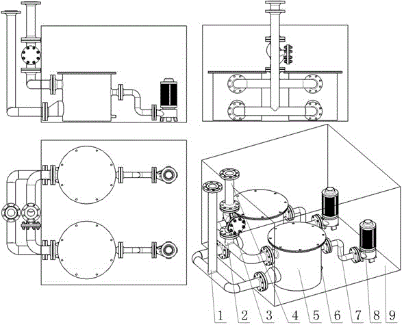 Lift pump station for sewage treatment