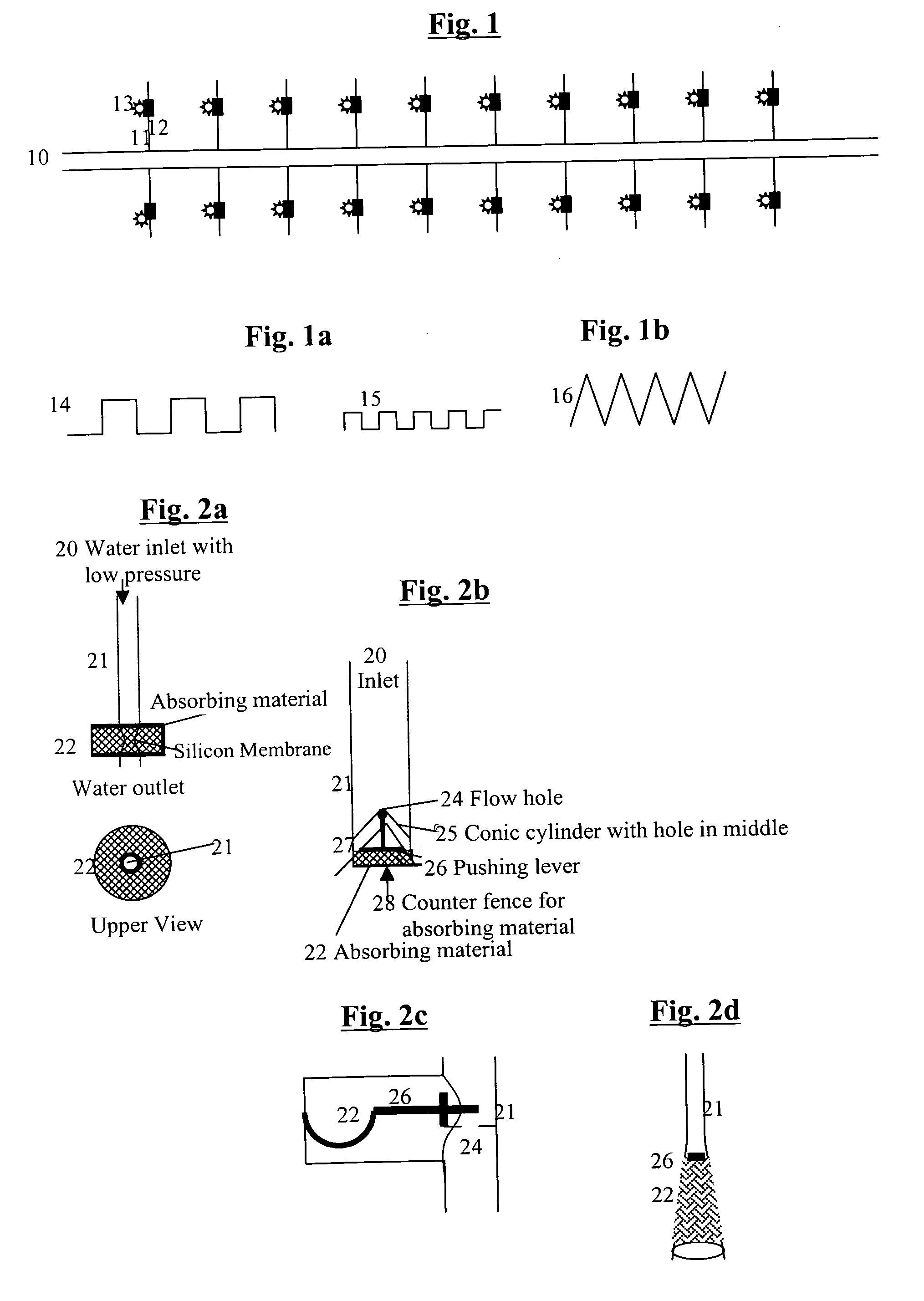 System and method for more efficient automatic irrigation based on a large number of cheap humidity sensors and automatic faucets