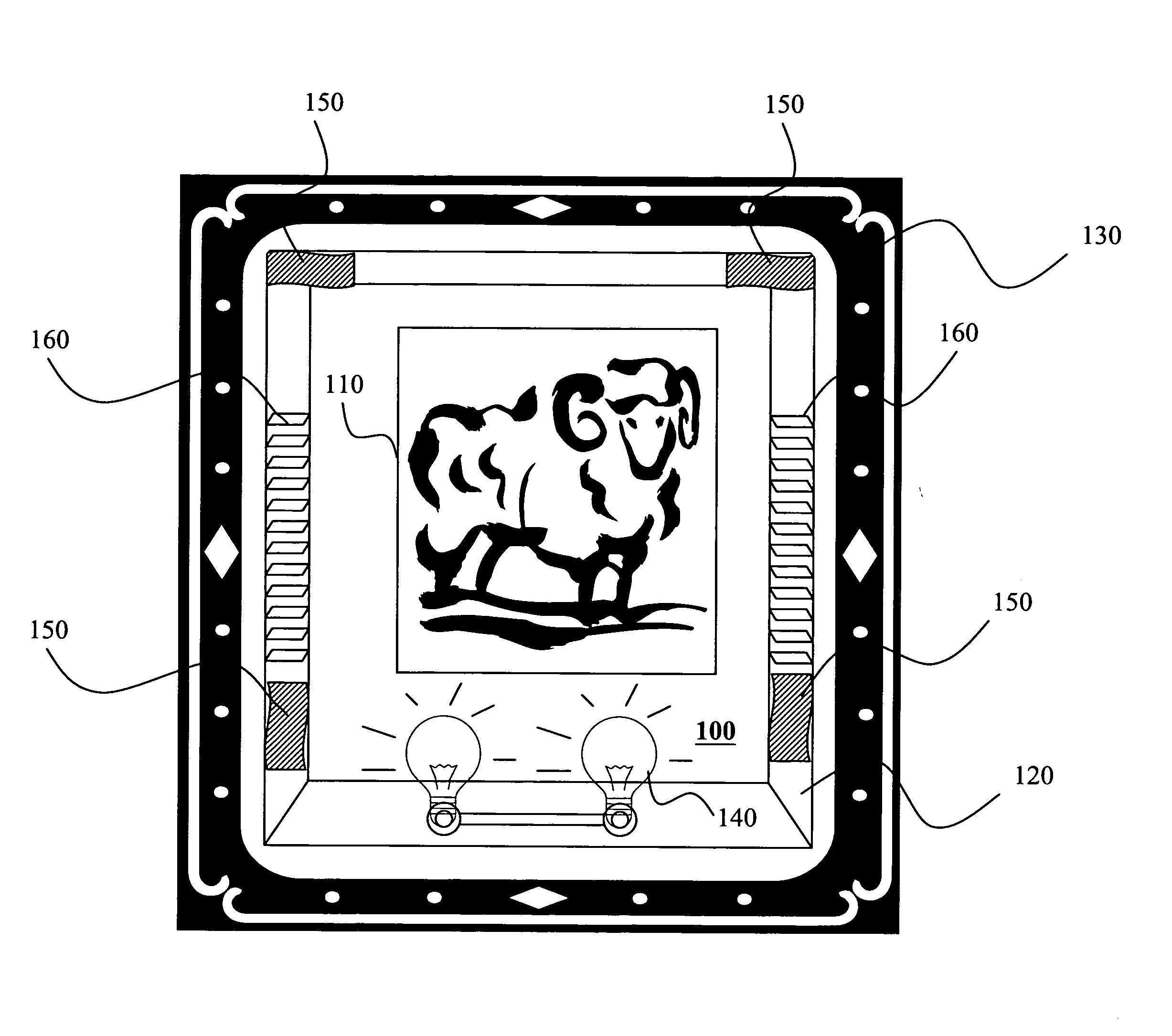 Frame structure with built-in illumination device