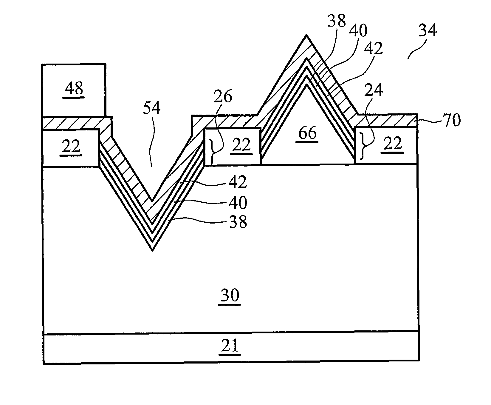 Patterned substrate for hetero-epitaxial growth of group-III nitride film