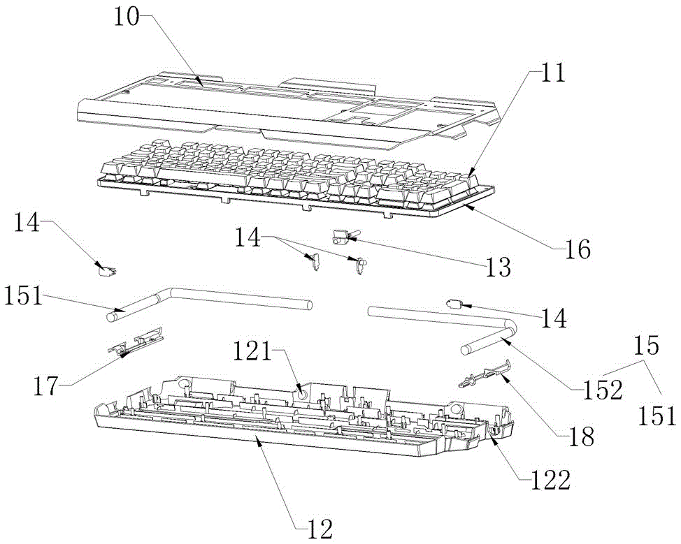 Water-cooling light-emitting keyboard and manufacturing method therefor