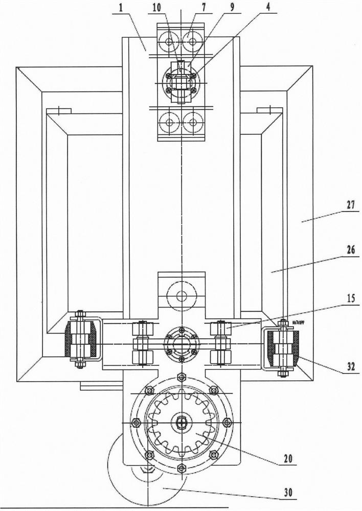 Pull-type corridor elevator frame