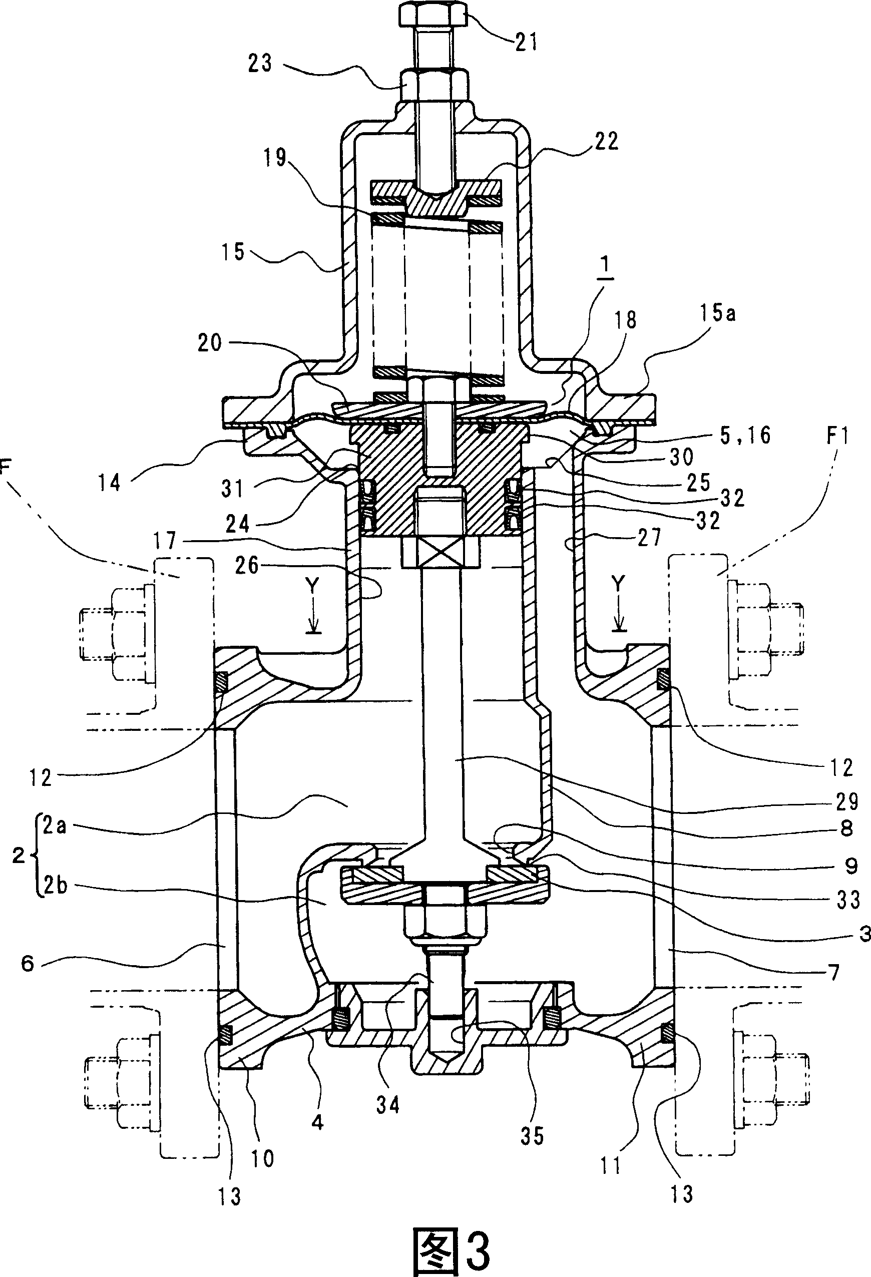 Oppositely clamped type direct-acting valve