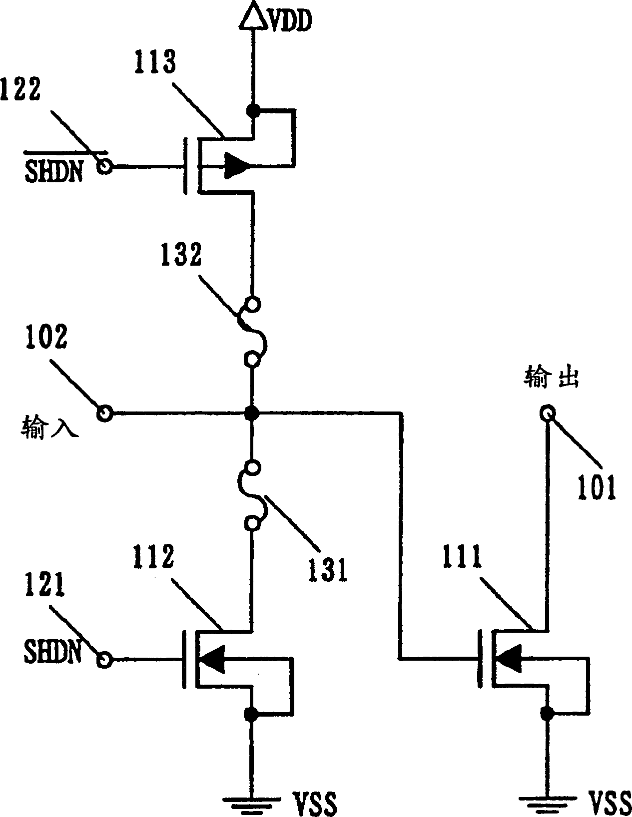 Complementary metal oxide semiconductor output circuit