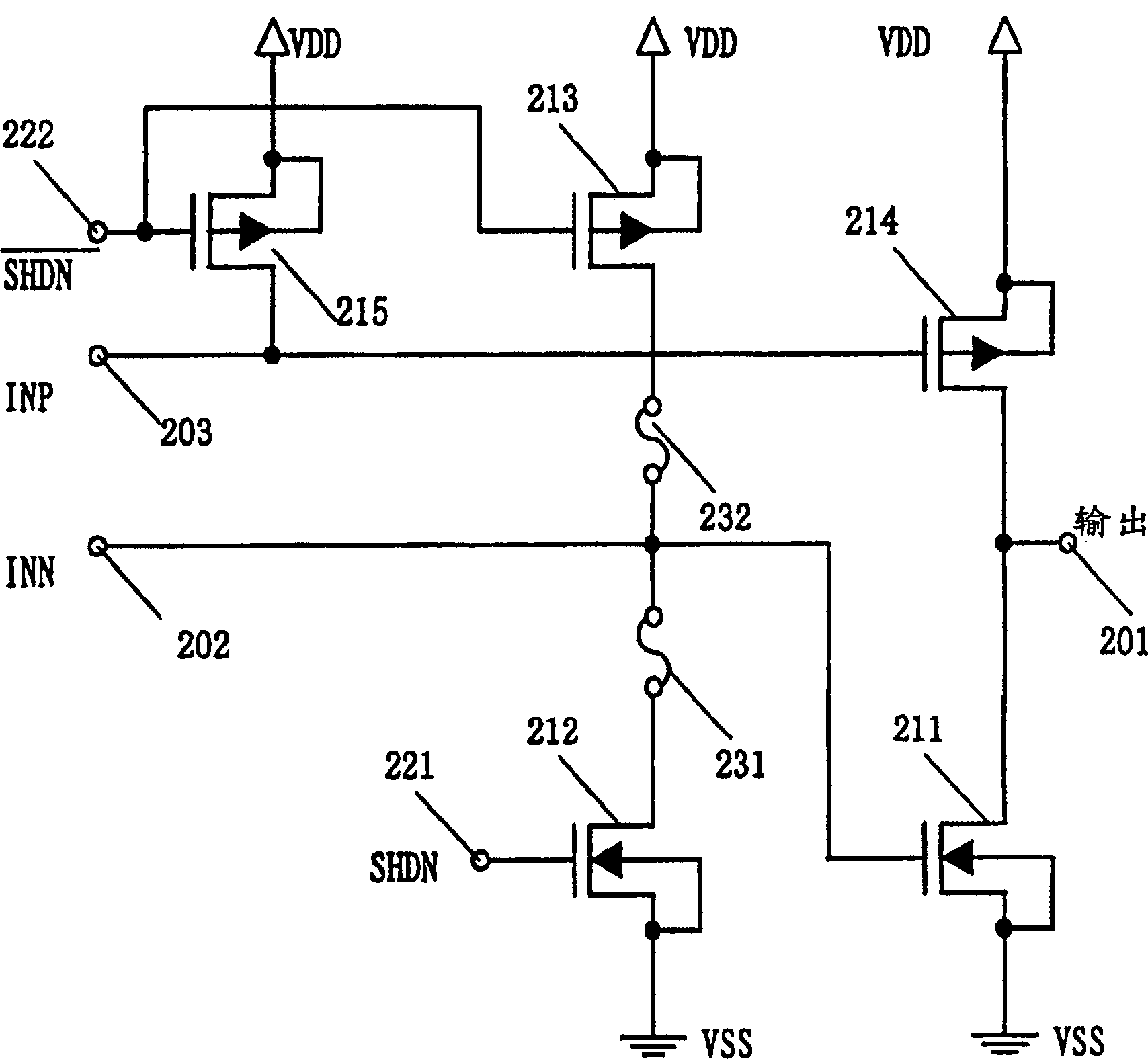 Complementary metal oxide semiconductor output circuit