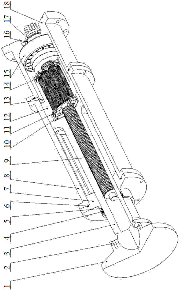 Leveling supporting leg based on planetary roller screw