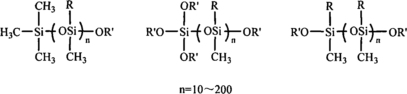 Alkoxy end-capped linear polysiloxane resin acceptor and synthetic method thereof