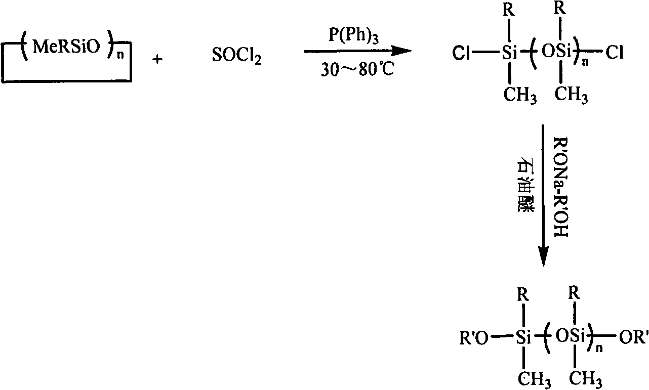 Alkoxy end-capped linear polysiloxane resin acceptor and synthetic method thereof