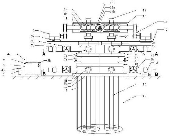 A single-well drainage and recovery surface device for a double-layer stacked coalbed methane system