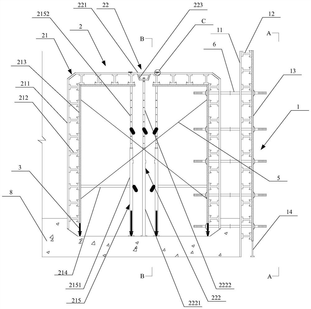 Utility tunnel sliding formwork device and construction method