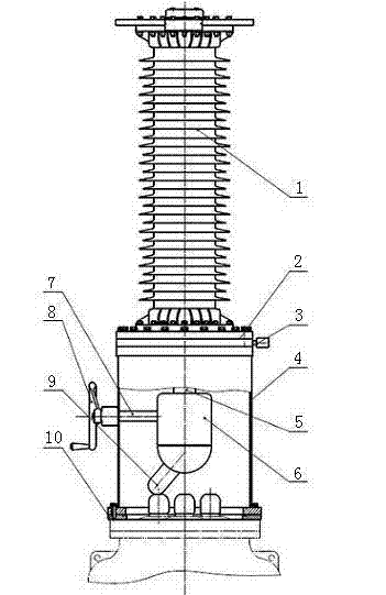 Three-phase test device for gas insulated and metal enclosed switchgear (GIS)