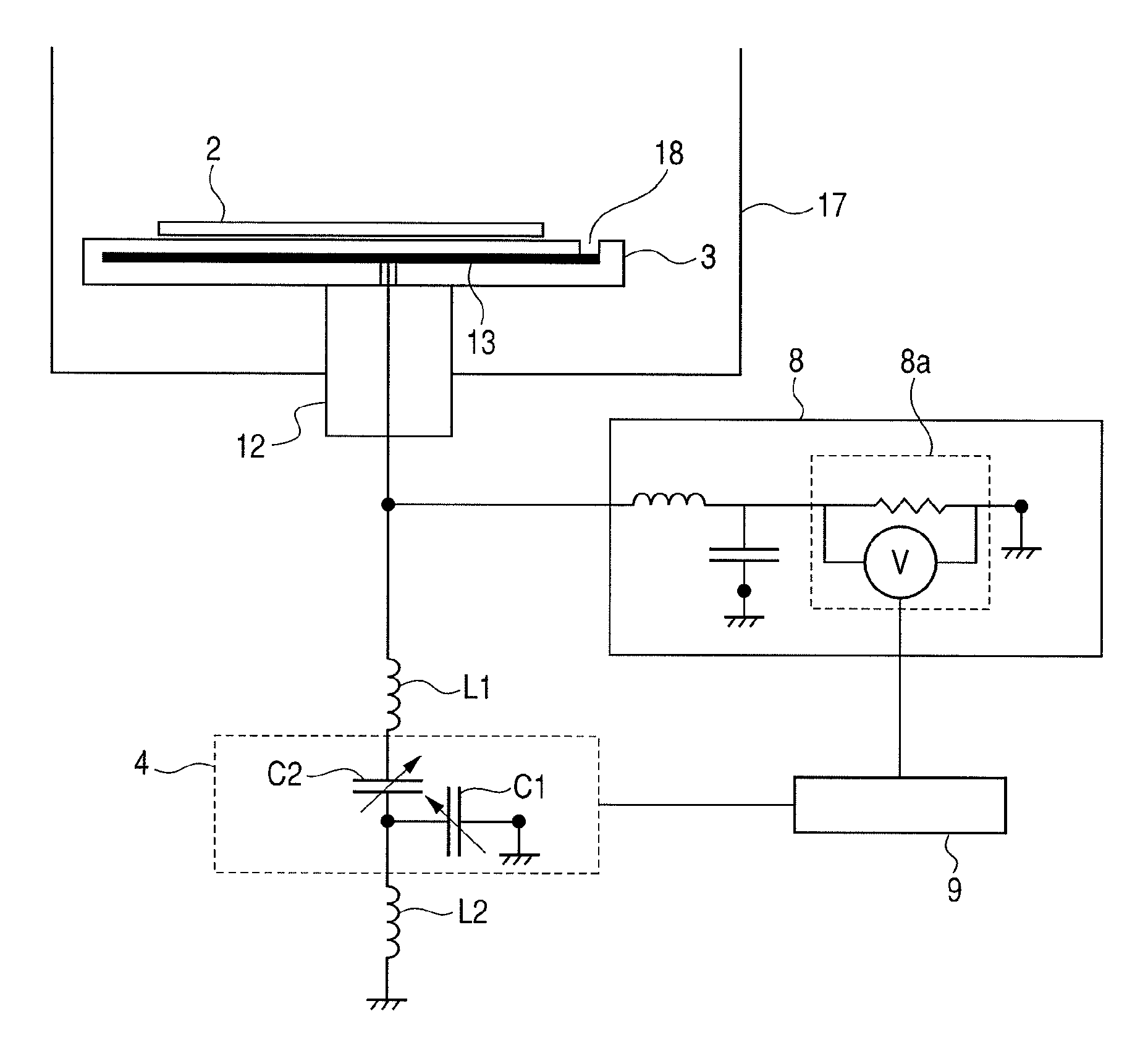 High-frequency sputtering device