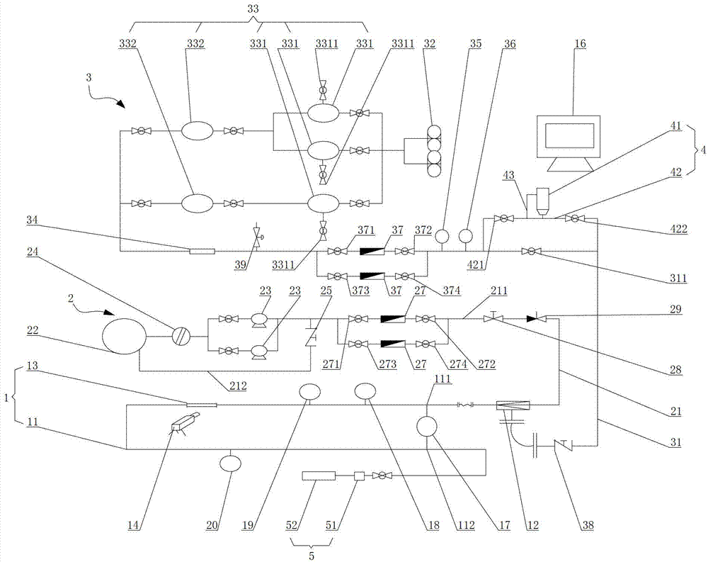 Experimental device and method for simulating flow characteristic of coal bed gas gathering and transportation pipeline