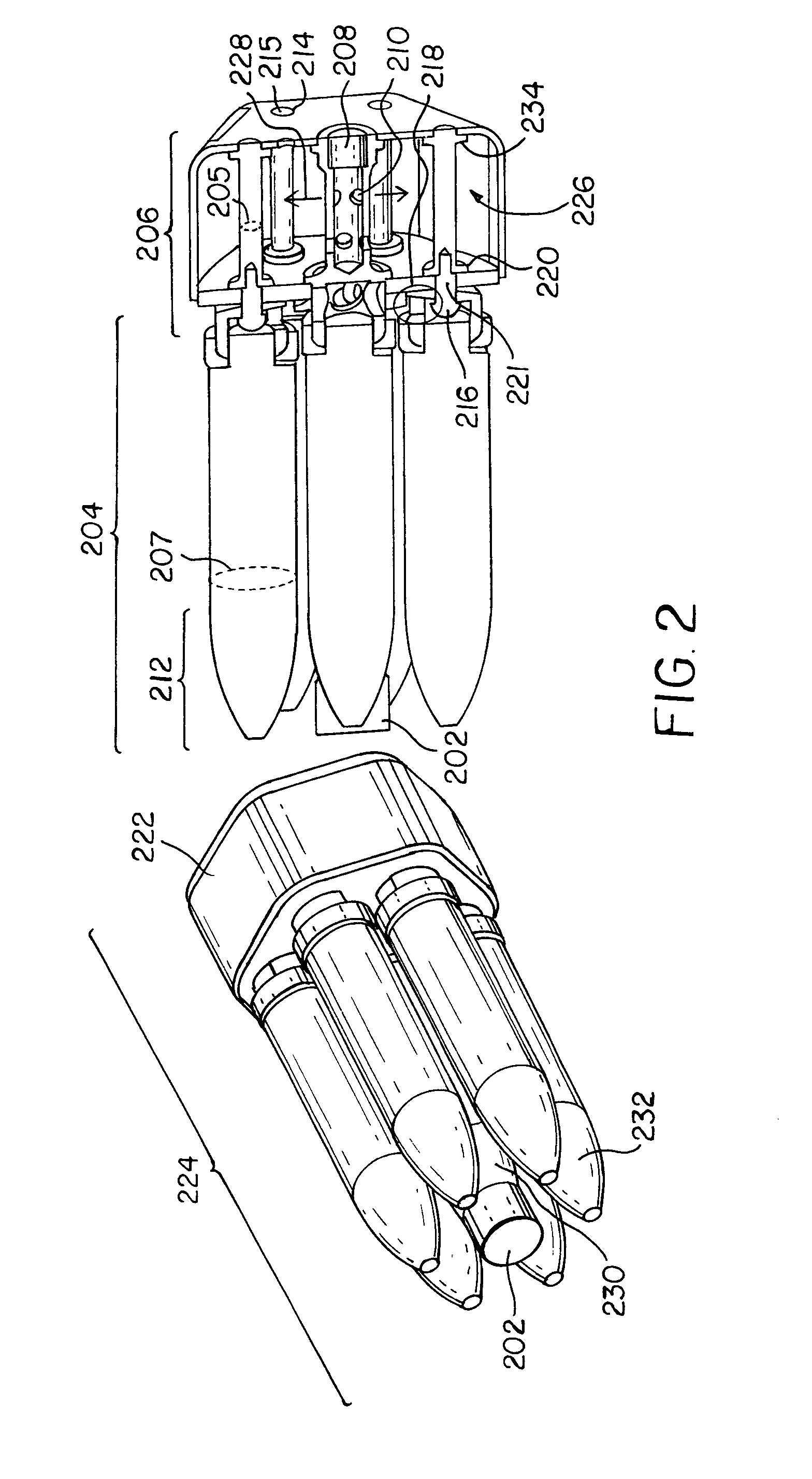 Multiple diverging projectile system