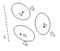 Camera intrinsic parameters determined by utilizing projected coordinate and epipolar line of centres of circles