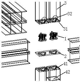 Modular building rotary clamping connecting node