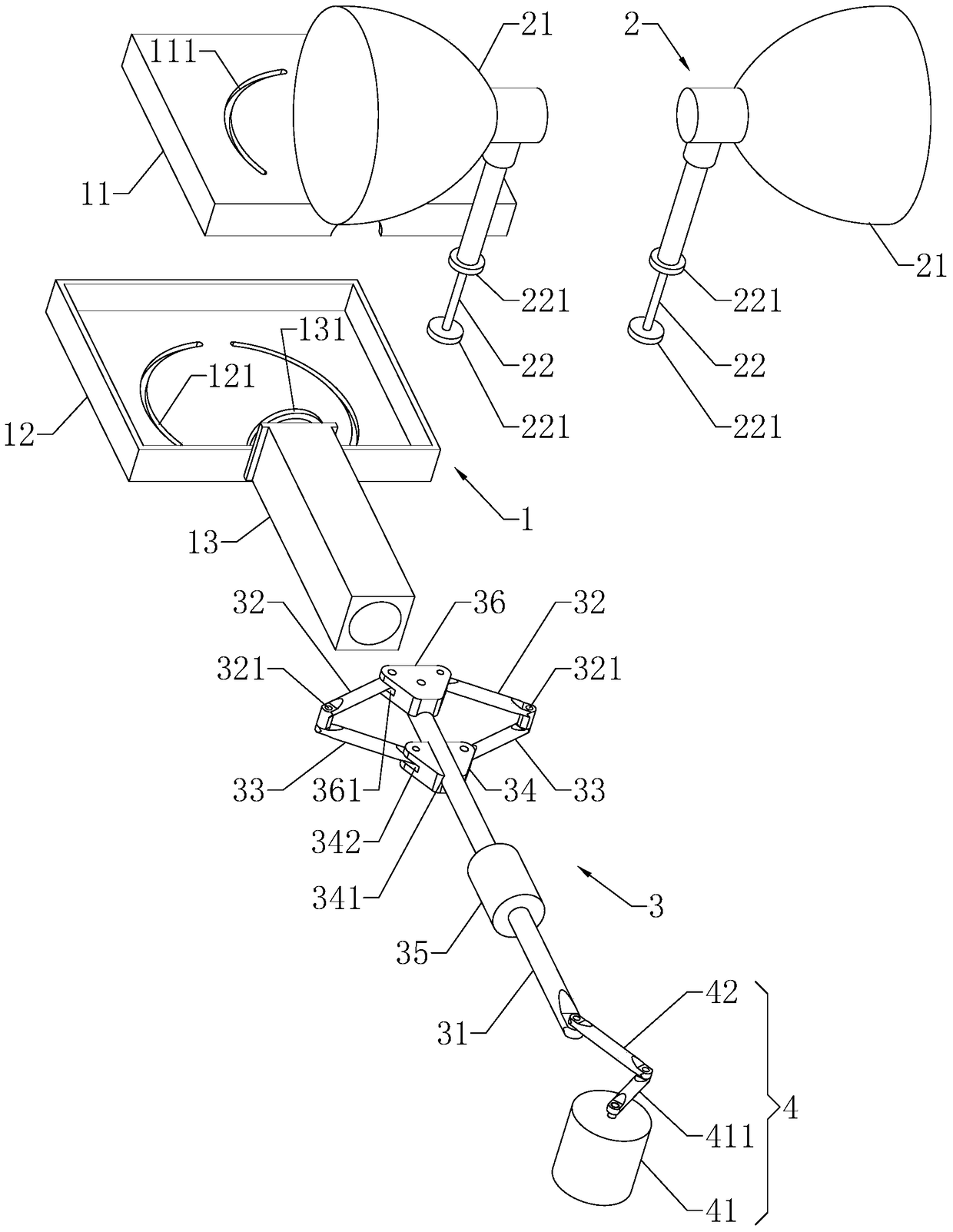 Lamp head swing mechanism