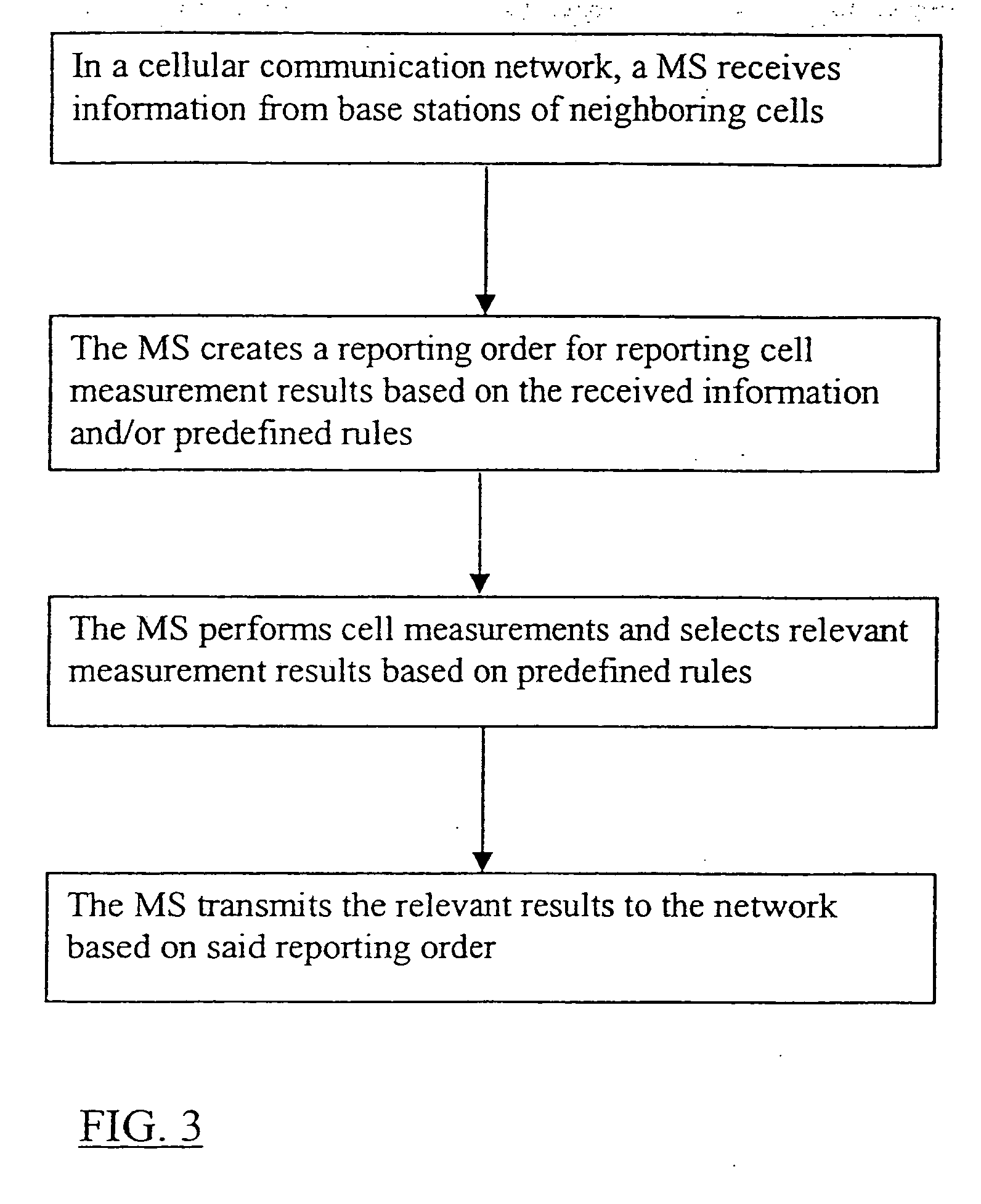 Reporting cell measurement results in a cellular communication system