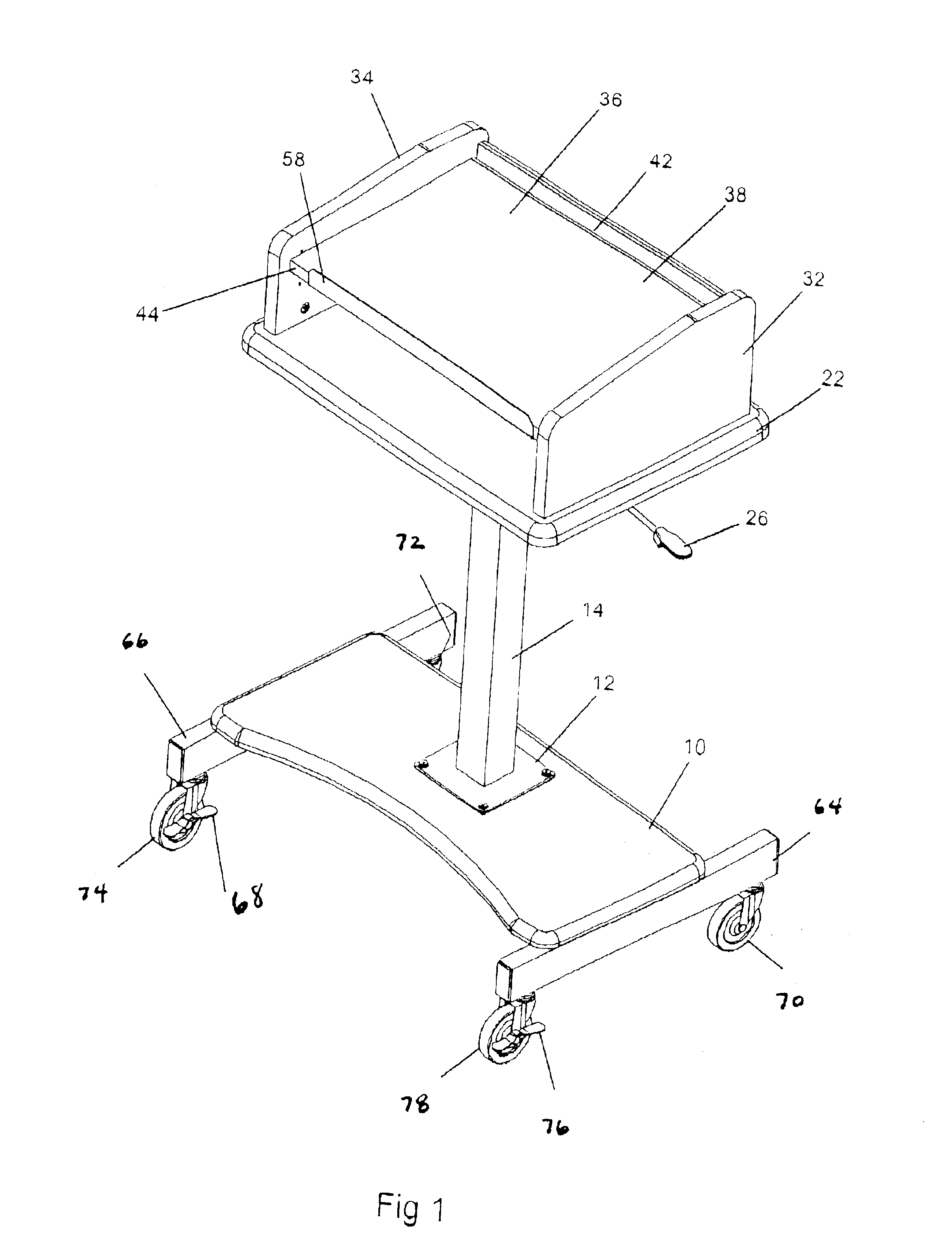 Non-swiveling pneumatic lectern