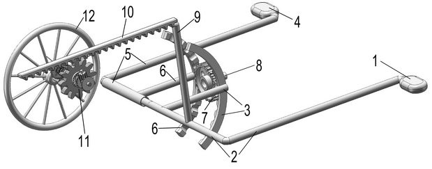 Single-rack transmission bicycle capable of performing reciprocating variable circular motion