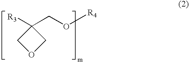 Glycidyloxy groups-containing polybutadiene, mono-oxetane compound and cationic photoinitiator