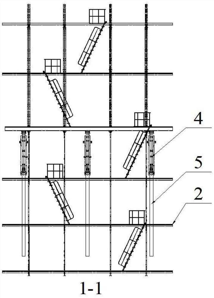 A construction method for aerial track change of cable tower climbing formwork