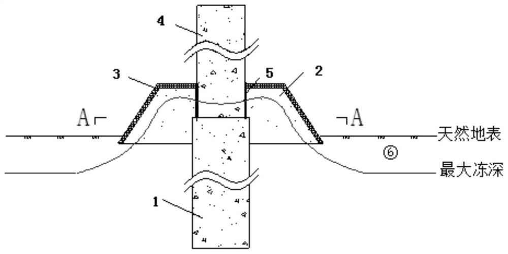 Structure and method for treating freezing and pulling diseases in operation period of pile column