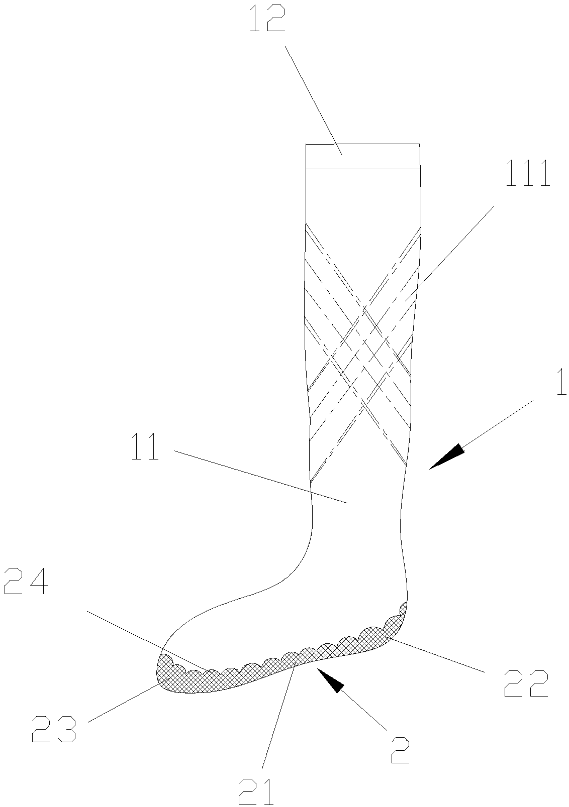 Ship-shaped comfortable wear-resistant health care silk stocking